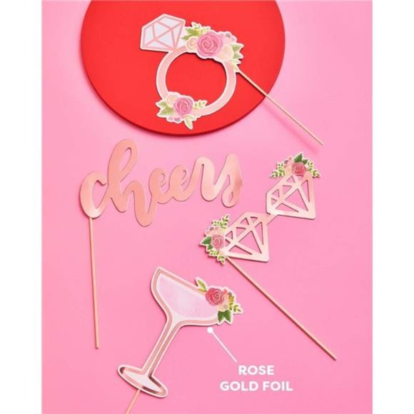 Fetti Bridal Shower, Wedding Photo Booth Props - 20 Pieces, pre-Assembled - Picture 2 of 6